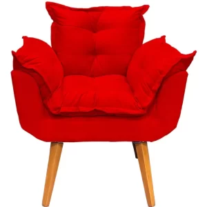 Poltrona Decorativa Amamentação Cadeira Reforçada - Vermelho - Image 3