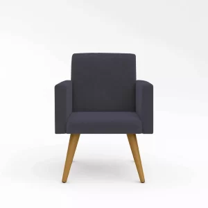 Poltrona Decorativa Cadeira Escritório Recepção Cinza - Image 4