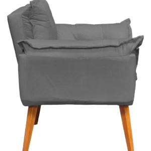 Poltrona Decorativa Amamentação Cadeira Reforçada - Cinza - Image 4
