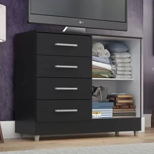 Comoda Gisele 4 Gavs 2 Portas - Onix - Image 4