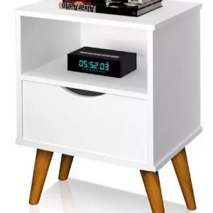Mesa De Cabeceira 1 Gaveta Retro Pérola - Branco - Image 1