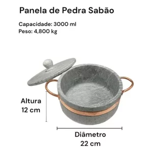 Jogo Com 3 Panelas De Pedra Sabão + Brinde - DIRETO DA FÁBRICA - Image 5
