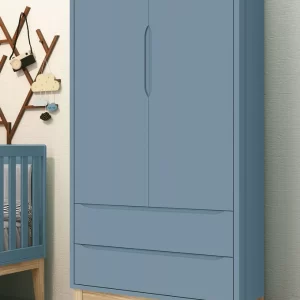 Guarda Roupa Bebe Menino 2 Portas Classic Azul Natural - Image 1