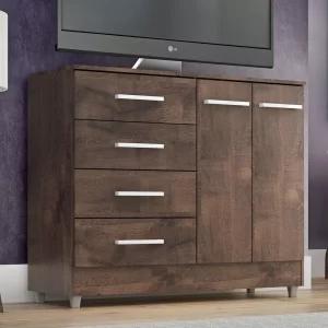 Comoda Gisele 4 Gavs 2 Portas - Chocolate - Image 4