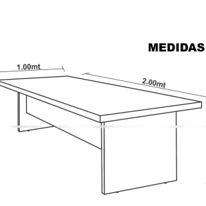 Mesa Para Reunião Tampo 30mm - 2.00x1.00 - Branco - Image 2