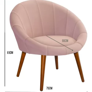Poltrona Moderna Confortável Sofisticada Luxo - Rose - Image 3