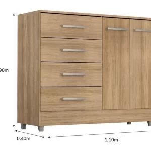 Comoda Gisele 4 Gavs 2 Portas - Teka Madrid - Image 3
