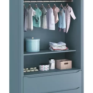 Guarda Roupa Bebe Menino 2 Portas Classic Azul Natural - Image 3