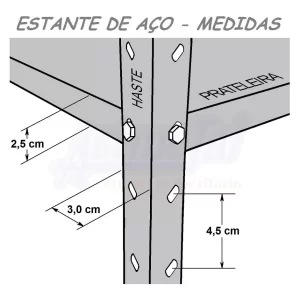 Estante Armario De Aço 30cm 6 Bandejas Cinza Suporta 120kg - Image 4