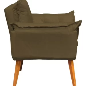 Poltrona Decorativa Amamentação Cadeira Reforçada - Marrom - Image 4