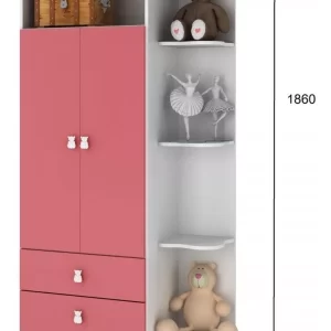 Guarda Roupa De Bebê 2 Portas 2 Gavetas - Rosa - Image 4