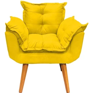 Poltrona Decorativa Amamentação Cadeira Reforçada - Amarelo - Image 3