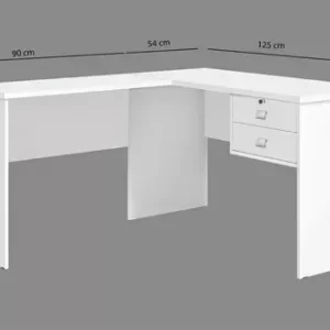 Mesa Escritório Escrivaninha Pc Em L Acabamento Nos 4 Lados Branco - Image 3