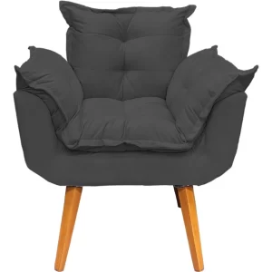 Poltrona Decorativa Amamentação Cadeira Reforçada - Preto - Image 3