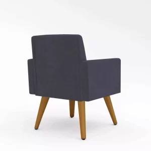 Poltrona Decorativa Cadeira Escritório Recepção Cinza - Image 3