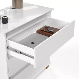 Mesa De Cabeceira Mini Cômoda 3 Gavetas - Branco - Image 3