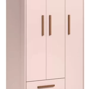 Guarda-roupa De Bebê Encanto 3 Portas 2 Gavetas - Rosa - Image 2
