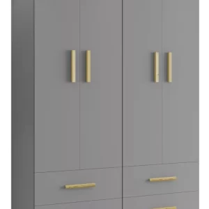 Guarda Roupa De Bebê 4 Portas 4 Gavetas Cinza/Pinus - Image 2