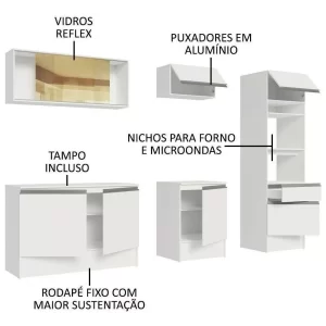 Armário De Cozinha Completa  Branco Diamante - Image 6