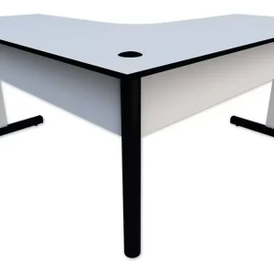 Mesa Delta Em L Escritório Estação De Trabalho 1,50x1,50 - Cristal/Preto - Image 1