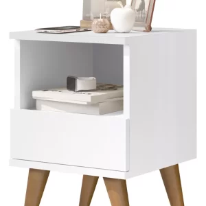 Mesa De Cabeceira Retrô Branco - Image 1