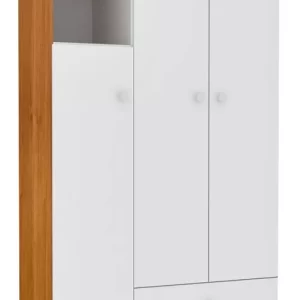Guarda-roupa De Bebê Amore 3 Portas 2 Gavetas Cinamomo/neve - Image 4