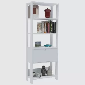 Estante Para Livros Com 4 Prateleiras 1 Porta Basculante - Image 2