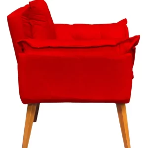 Poltrona Decorativa Amamentação Cadeira Reforçada - Vermelho - Image 4