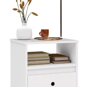 Mesa De Cabeceira Mudo Box Retro Branco - Image 1