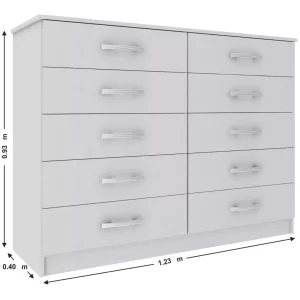 Cômoda 10 Gavetas Austin Evidência Móveis Branco Ch - Image 2