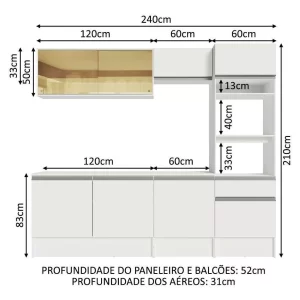 Armário De Cozinha Completa  Branco Diamante - Image 5
