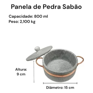 Jogo Com 3 Panelas De Pedra Sabão + Brinde - DIRETO DA FÁBRICA - Image 3
