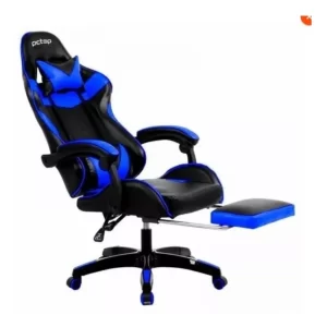 Cadeira Gamer Pctop Racer 1006 gamer ergonômica preta e azul com estofado de couro sintético - Image 4