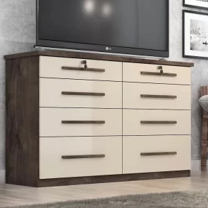 Comoda Monza 8 Gav -Chocolate/off White - Image 1