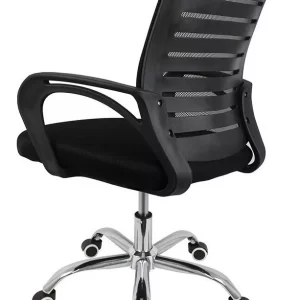 Cadeira de escritório Zebrada preta com estofado de mesh - Image 5