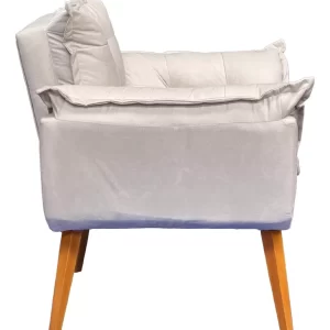 Poltrona Decorativa Amamentação Cadeira Reforçada - Bege - Image 4