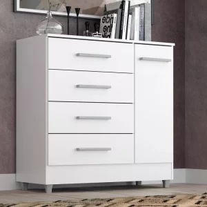 Comoda Laura 4 Gavs 1 Porta - Branco - Image 5