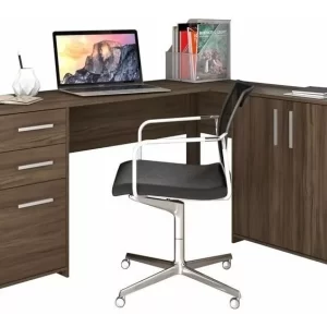 Escrivaninha Mesa office NT 2005 MDP de 1230mm x 740mm x 450mm x 1570mm Nogal Trend - Image 2