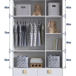 Guarda Roupa Armário Roupeiro Infantil Quarto Portas Branco - Image 2