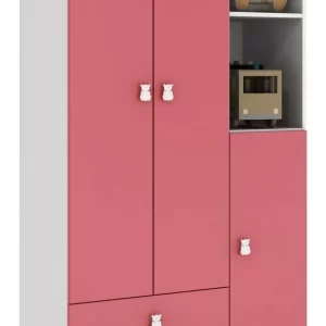 Guarda Roupa De Bebê 3 Portas 2 Gavetas - Rosa - Image 2