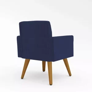 Poltrona Decorativa Cadeira Escritório Recepção Azul Marinho - Image 3