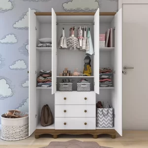 Guarda Roupa De Bebê 4 Portas 3 Gavetas Júnior - Image 2