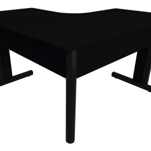 Mesa Delta Em L Escritório Estação De Trabalho 1,50x1,50 - Preta - Image 1