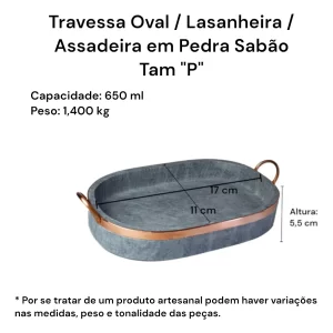 Jogo De Travessas Oval Assadeiras Em Pedra Sabão Duráveis - DIRETO DA FÁBRICA - Image 6