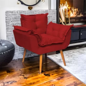 Poltrona Decorativa Amamentação Cadeira Reforçada - Bordô - Image 2