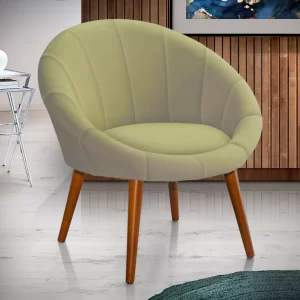 Poltrona Moderna Confortável Sofisticada Luxo - Bege - Image 2