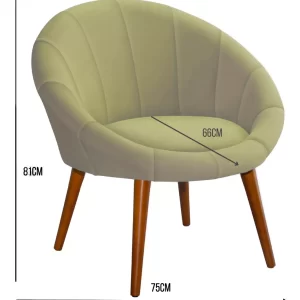 Poltrona Moderna Confortável Sofisticada Luxo - Bege - Image 3