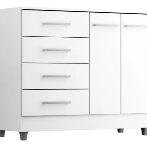 Comoda Gisele 4 Gavs 2 Portas - Branco - Image 4