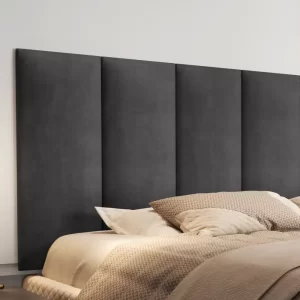 Painel Cabeceira Cama Casal Box Estofada - Cinza Suede - Image 2