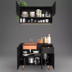 Cozinha Compacta Moderna Completa C Armário Aéreo E Balcão - Image 3